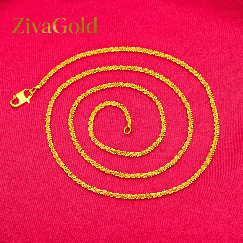 

ZivaGold Women's 24K Gold AU999 Pure Gold Caterpillar Cauliflower Necklace S-Clasp - Solid gold, 3D design, practical&beautif
