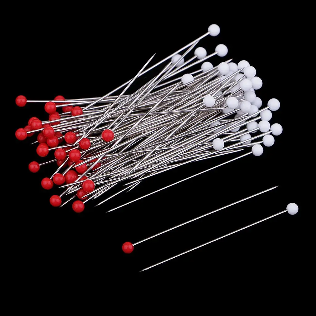 100 Pieces Straight Glass Sewing Pins Dressmaking Quilting Patchwork for Tailor Dressmaking Embroidery Accessories 35mm