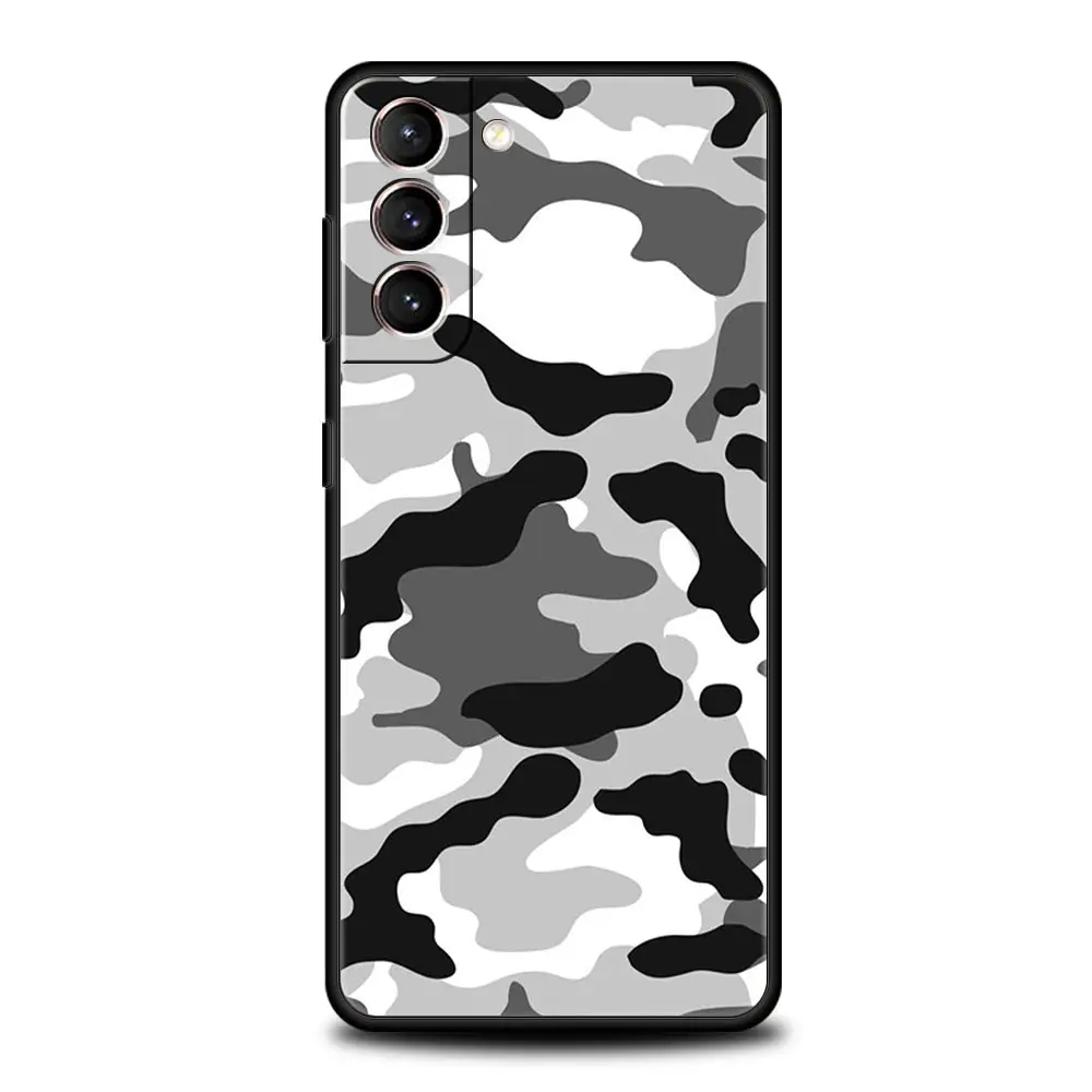 Camouflage Camo Military Army Phone Case For Samsung Galaxy S24 S23 S22 S20 Ultra S21 FE 5G S10 S9 Plus S10E Soft Silicone Cover