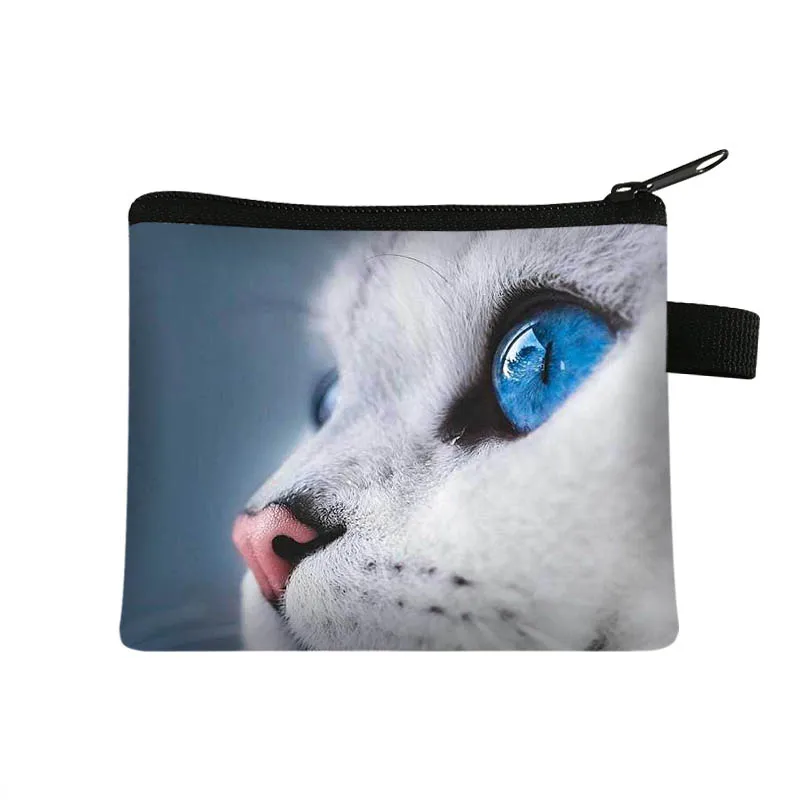 Cute Animal  Persian Cat Print Coin Purse Women Pet Pattern ID Credit Card Earphones Coin Bags Zipper Pouch Money Storage Bag