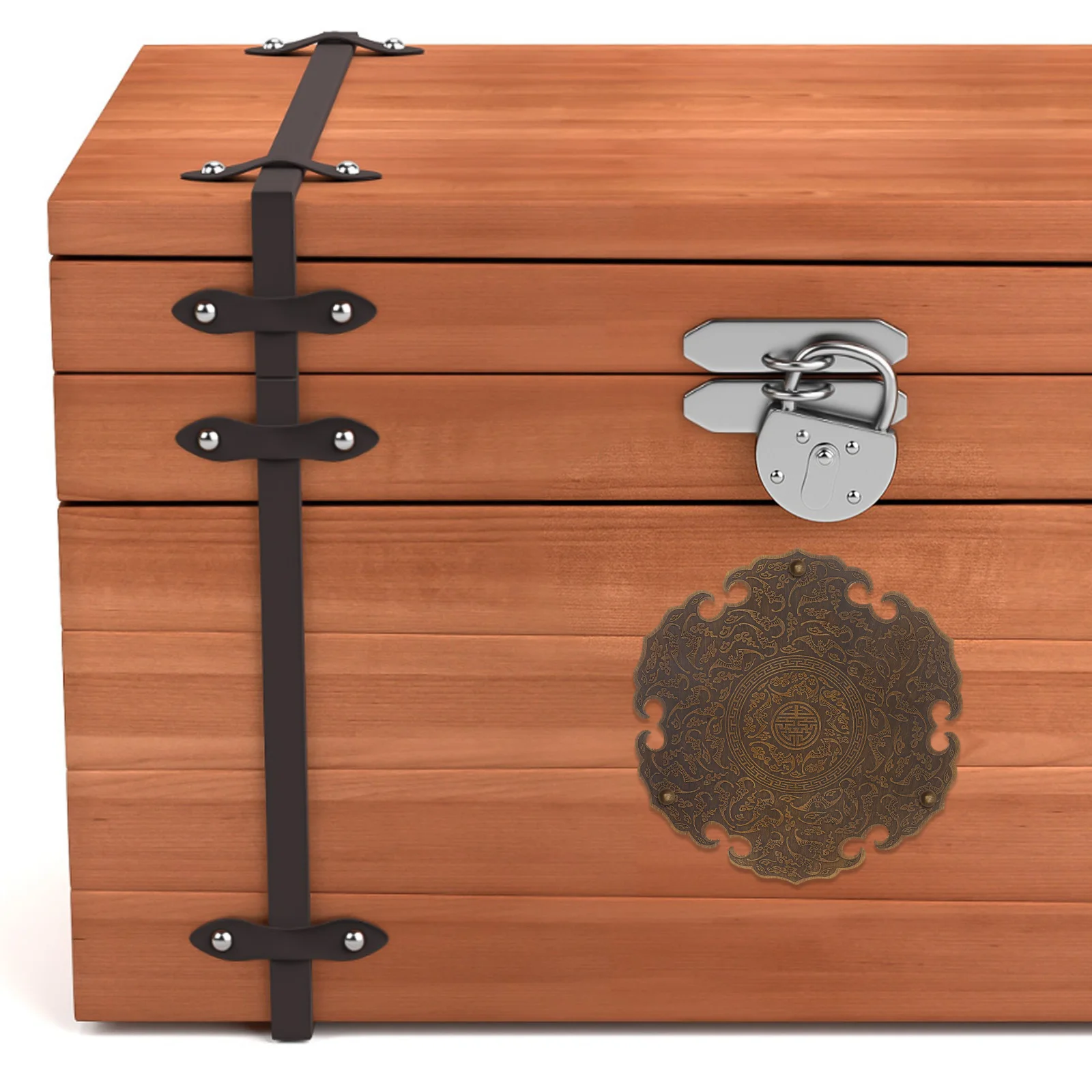 

Copper Wooden Box Patch Cabinet Applique Decorative Metal Crafts Retro Furniture Trim Onlays Home DIY Hardware