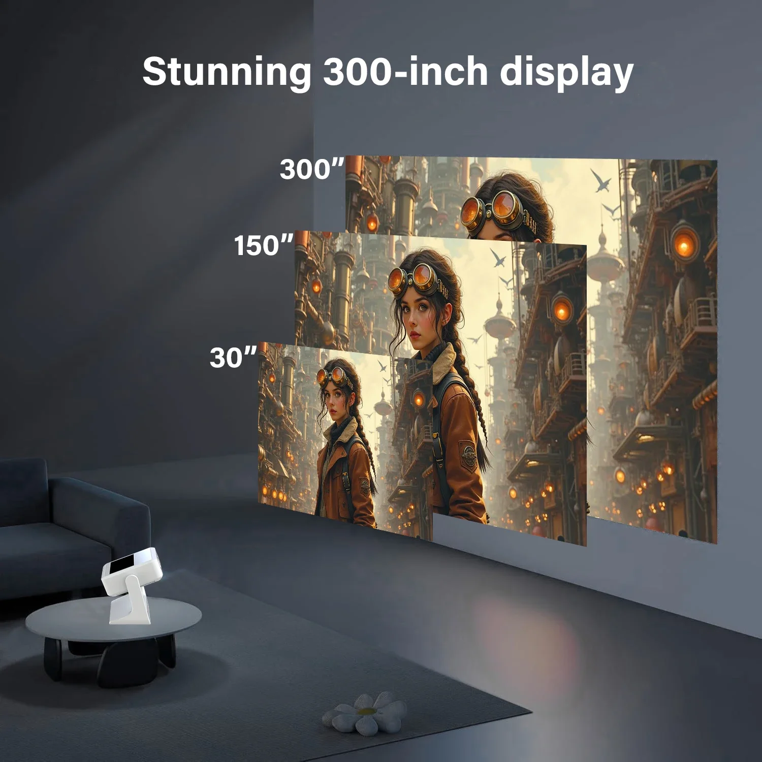 projector 4k A2pro Portable 4K Projector - Dual Screen, Android Touch, Home Cinema, Gaming & Karaoke