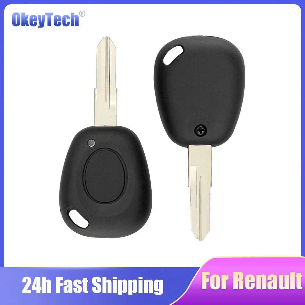 

Okeytech Remote Car Key Case Shell Fob For Renault Twingo Megane Scenic Laguna 1 Button with Uncut Blade VAC102 Blade Cover