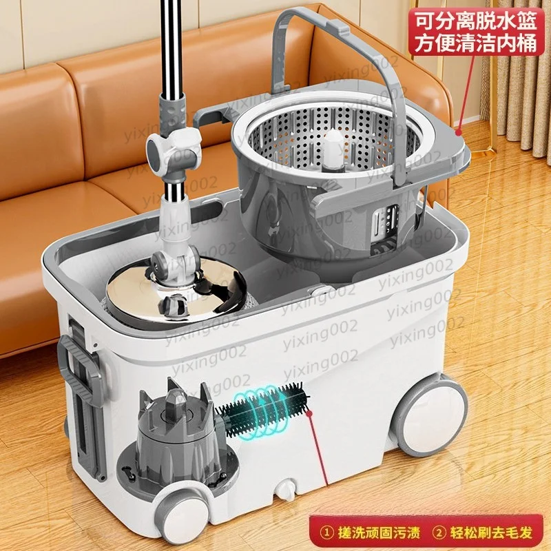 Dual‑Drive Spin Mop with Bucket, Automatic Spin‑Dry Hands‑Free Floor Cleaning Mop for Household