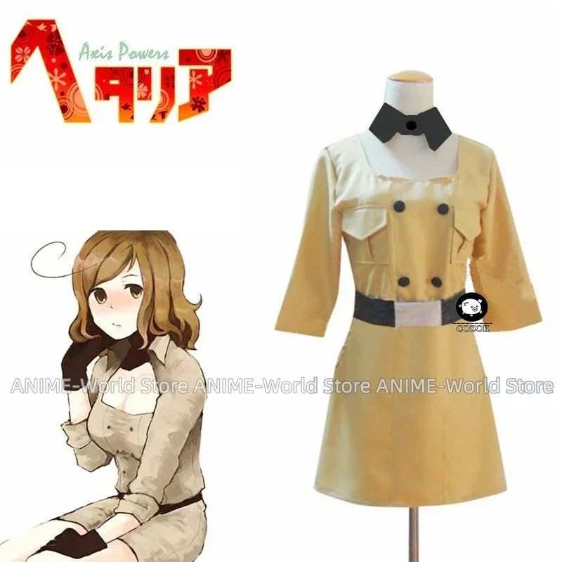 

APH Axis Powers South Italy Romano Reversion Female Body COS Clothing Cosplay Costume With Gloves