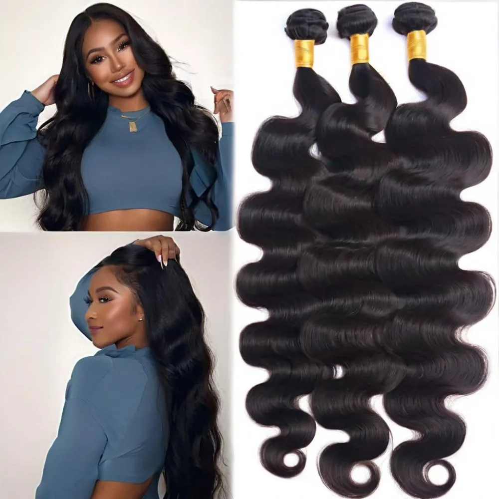 

3Pcs Human Hair Bundles High-quality 10A Brazilian Raw Hair Weave Bundles 10 30 Inch Body Wave Human Hair Bundles Extensions