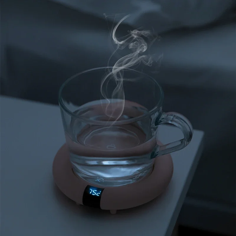 Electric Coffee Mug Warmer for Home Office Desk Use - Beverage Cup Heating Coaster Pad for Cocoa Tea Water Milk