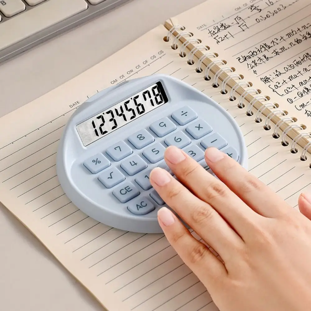 8 Digits Display Electronic Calculator Dual Power Supply Solar Keyboard Calculator Mini Silicone Button Math Calculators