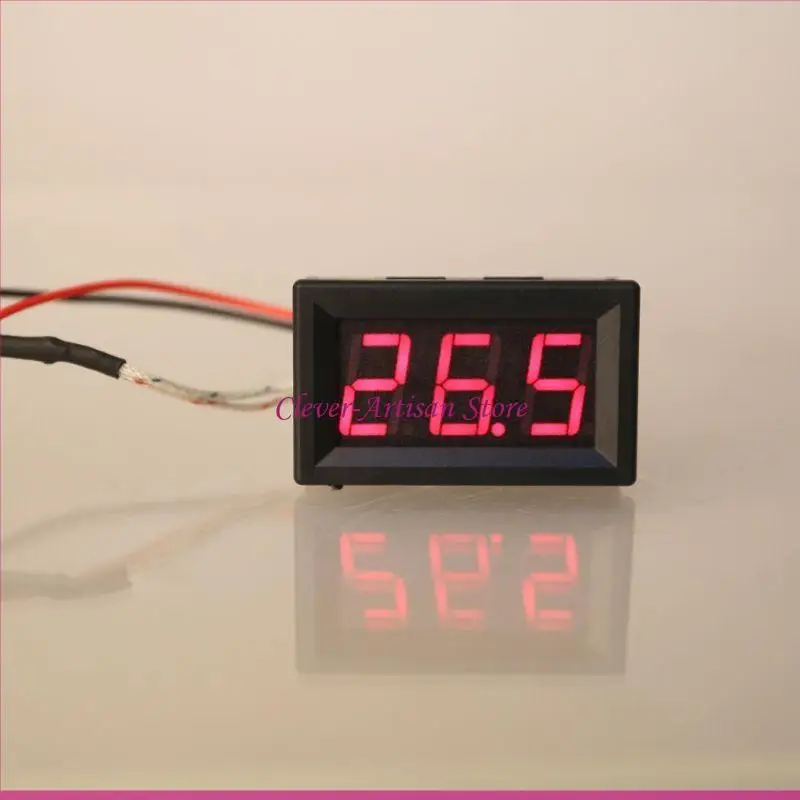 

E06B Digital Temperature Meter LED Display K-Type Thermocouple Temp Reverse Polarity- for Protection- High-Precision