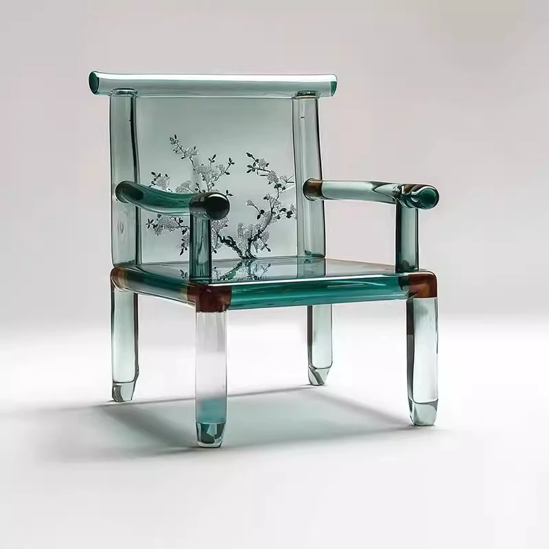 

Стул J903 в новом китайском стиле, ретро-стул для столовой, прозрачный стул из смолы для чайного столика, стул «Официальный шляпник»