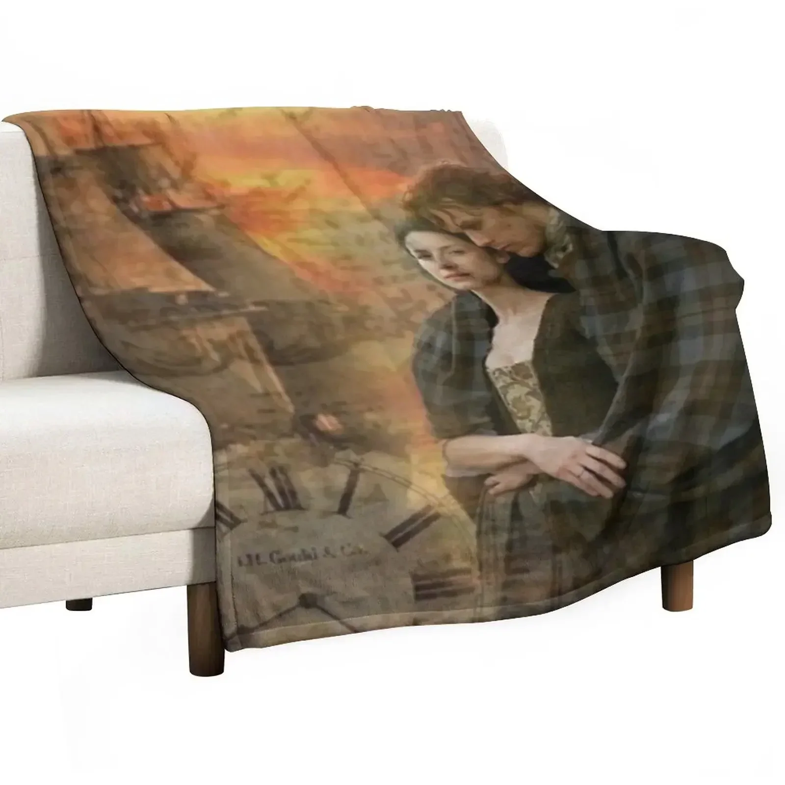 Outlander collage 1 - Throw Blanket Picnic bed plaid Blankets