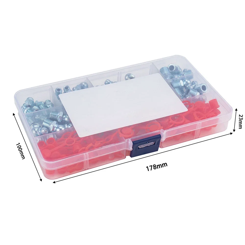 

Brand New 60x Grease Nipples W/ 60x Covers Fitting Grease Hydraulic Kit Metal & ABS Metric Set With 60PCS Covers