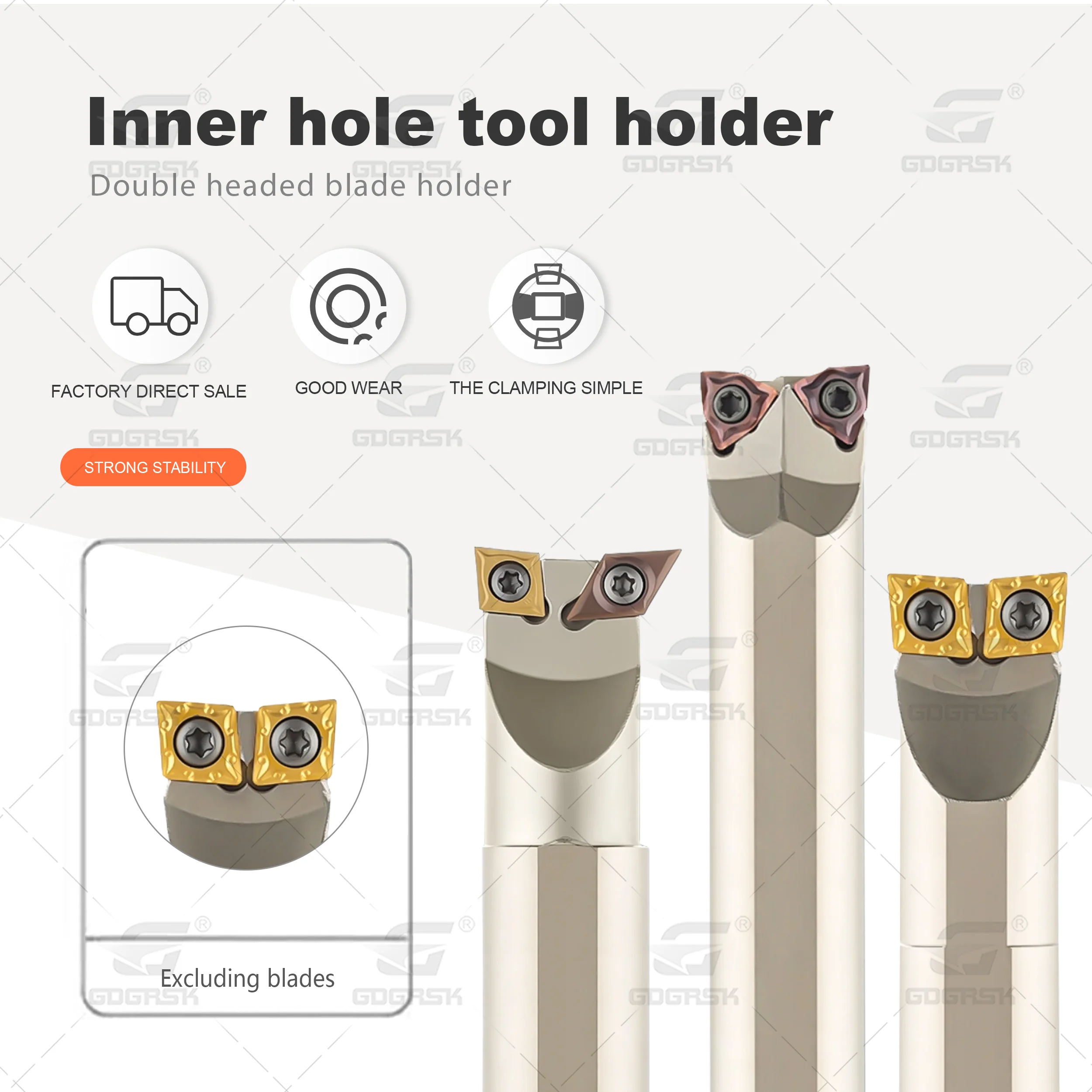 

CNC Lathe Tool Holder Double Headed Boring Tool Holder Inner Hole Cutting Tool Holder S16N S20Q S25R S16Q Boring Inner Hole Rod