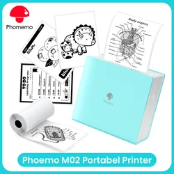 Портативный фотопринтер Phomemo M02, портативный термокарманный фотопринтер с Bluetooth, беспроводной портативный фотопринтер для телефона