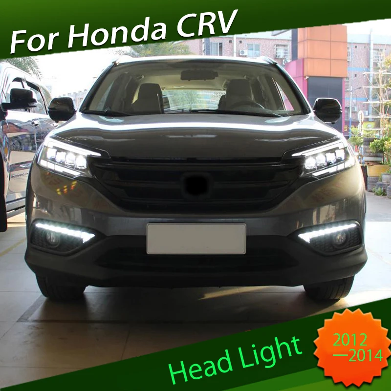 Headlight Assembly Suitable For Honda CRV 2012-2014 Modified LED Headlights Running Horse Daytime Running Lights LED Lens Light