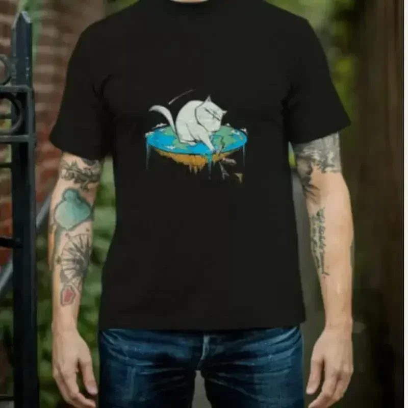 Funny Cat Flat Earth T Shirt For Lovers