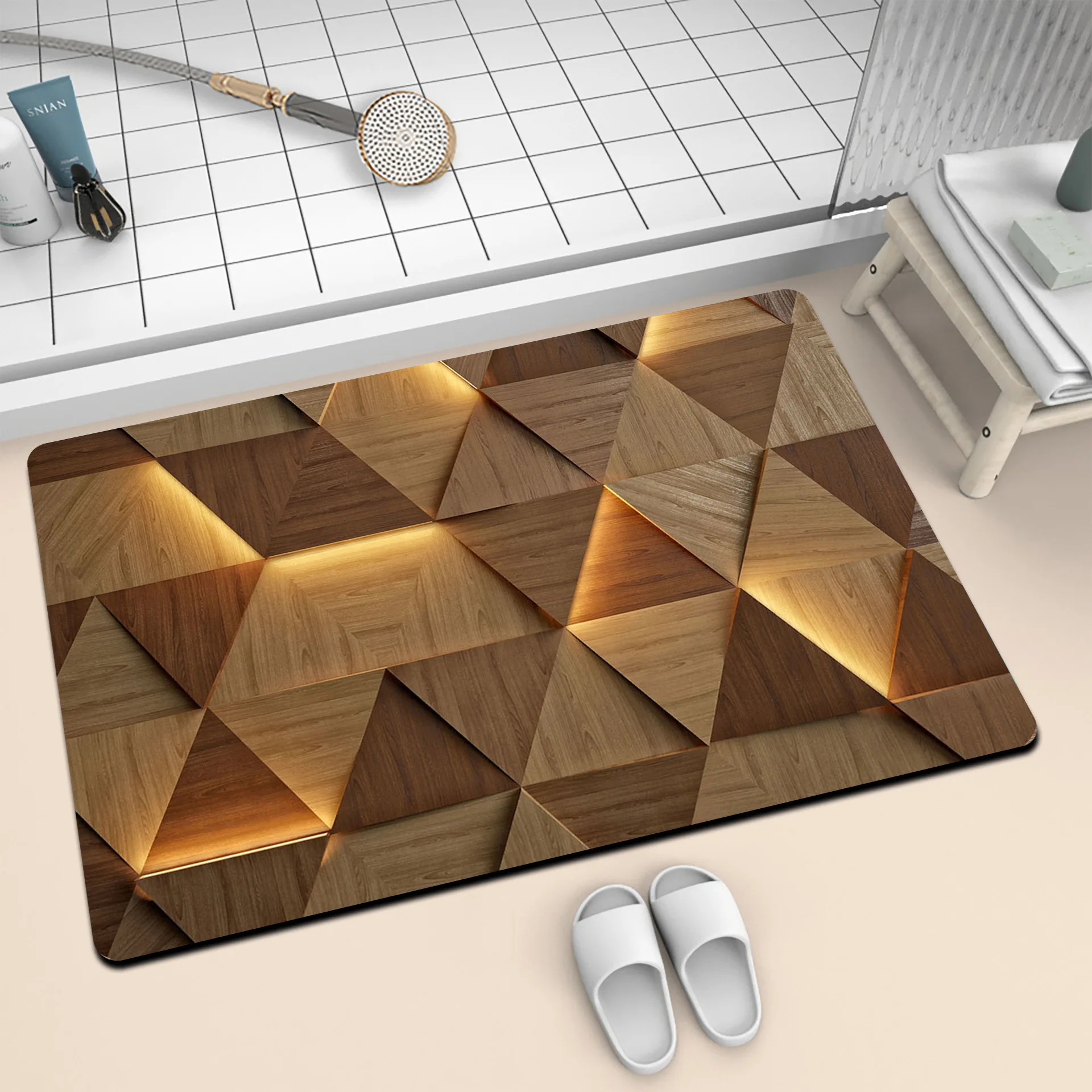 

3d Luminous Visual Diatom Mud Mat Bathroom Door Water-Absorbing Foot Mat Household Bathroom Quick-Drying Anti-Slip Mat