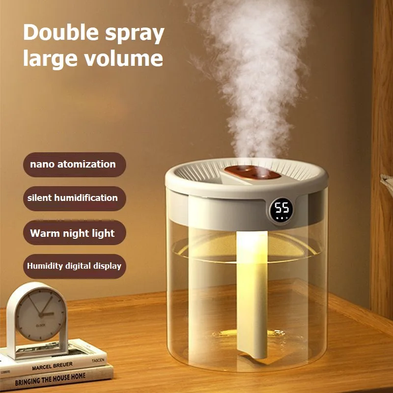 Mi 2L Double Nozzle Air Humidifier With LCD Humidity Display Large Capacity Aroma Essential Oil Diffuser For Home