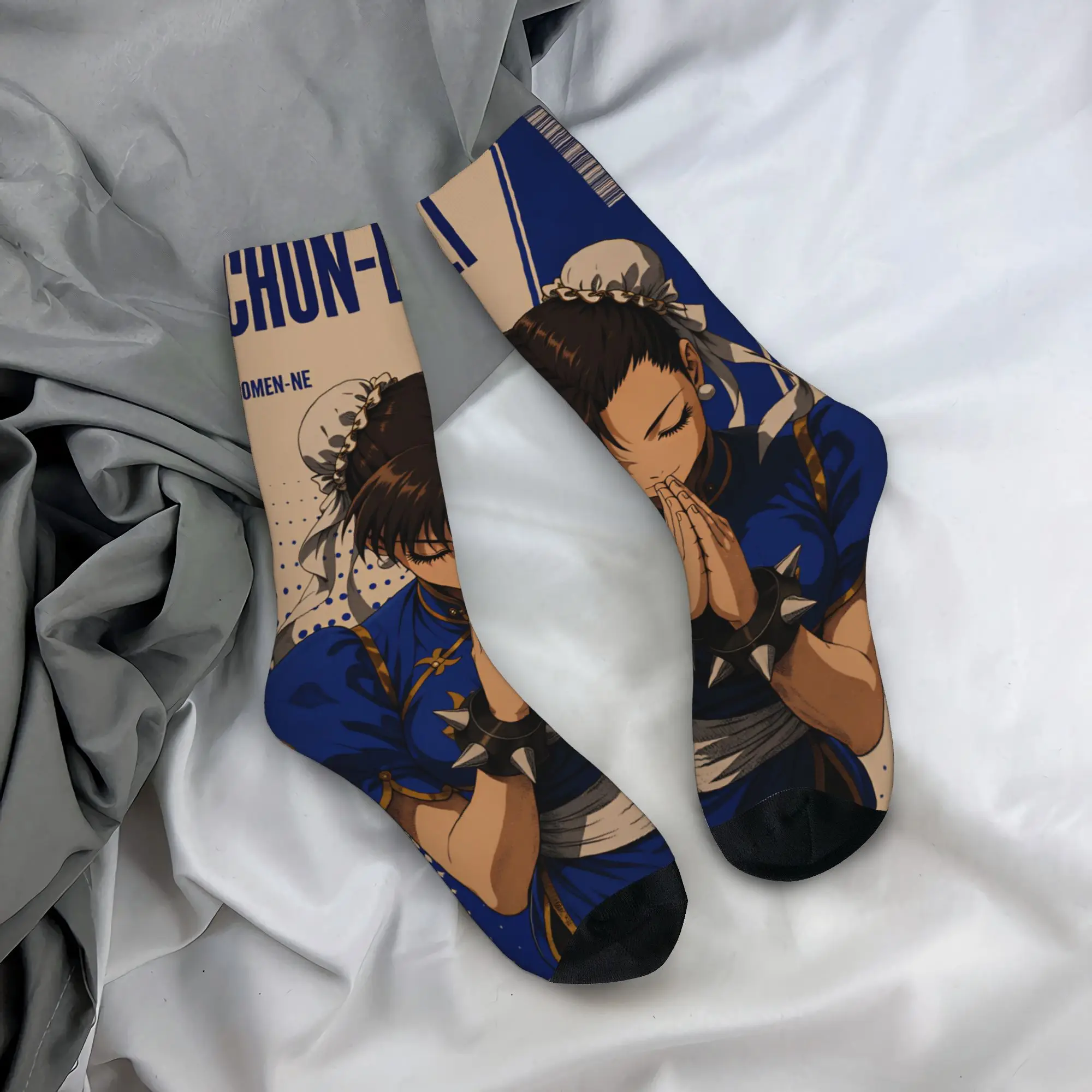 Street Fighter 6   Stockings  Pattern Retro Socks Autumn Non-Slip Socks Adults Men Cycling Quality Socks