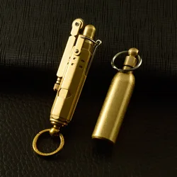 Jifeng-Vintage Brass Gasoline Lighter with Oil Bottle Classic Smoking Cigarette Accessories Outdoor Camping Gadgets