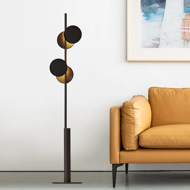 

Scandinavian Designer Floor Lamp - Modern Black LED Lighting for Showroom, Living Room & Bedroom Decor