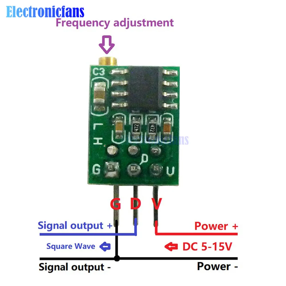 1Hz-6Khz generatore di segnale regolabile DC 5V-15V modulo generatore onda quadra NE555 50Hz-6Khz 0.8Hz-60Hz TTL livelli di ingresso uscita