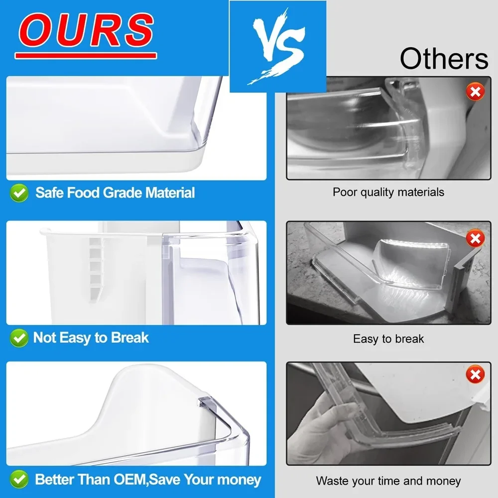 DA97-08348A DA63-05215A Refrigerator Door Shelf Bin Compatible with Samsung Refrigerator RS265TDRS RS25H5111BC RS25H5111SR Door