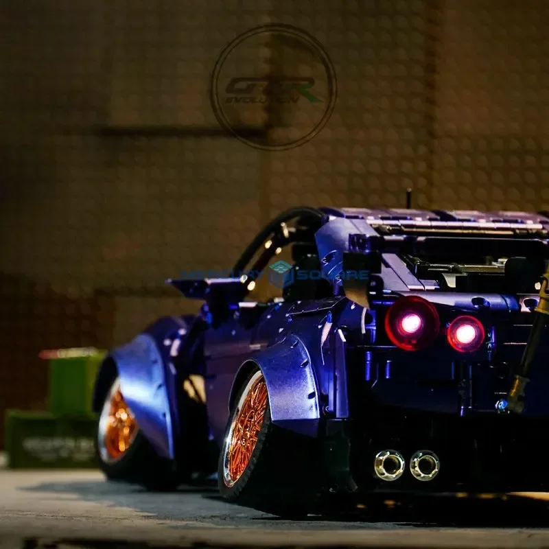 GTR Rare Purple High Tech Super Fast Racing Sport Car 1:10 MOC 10221 Model Building Blocks Brick Furious Gift Toy Set for