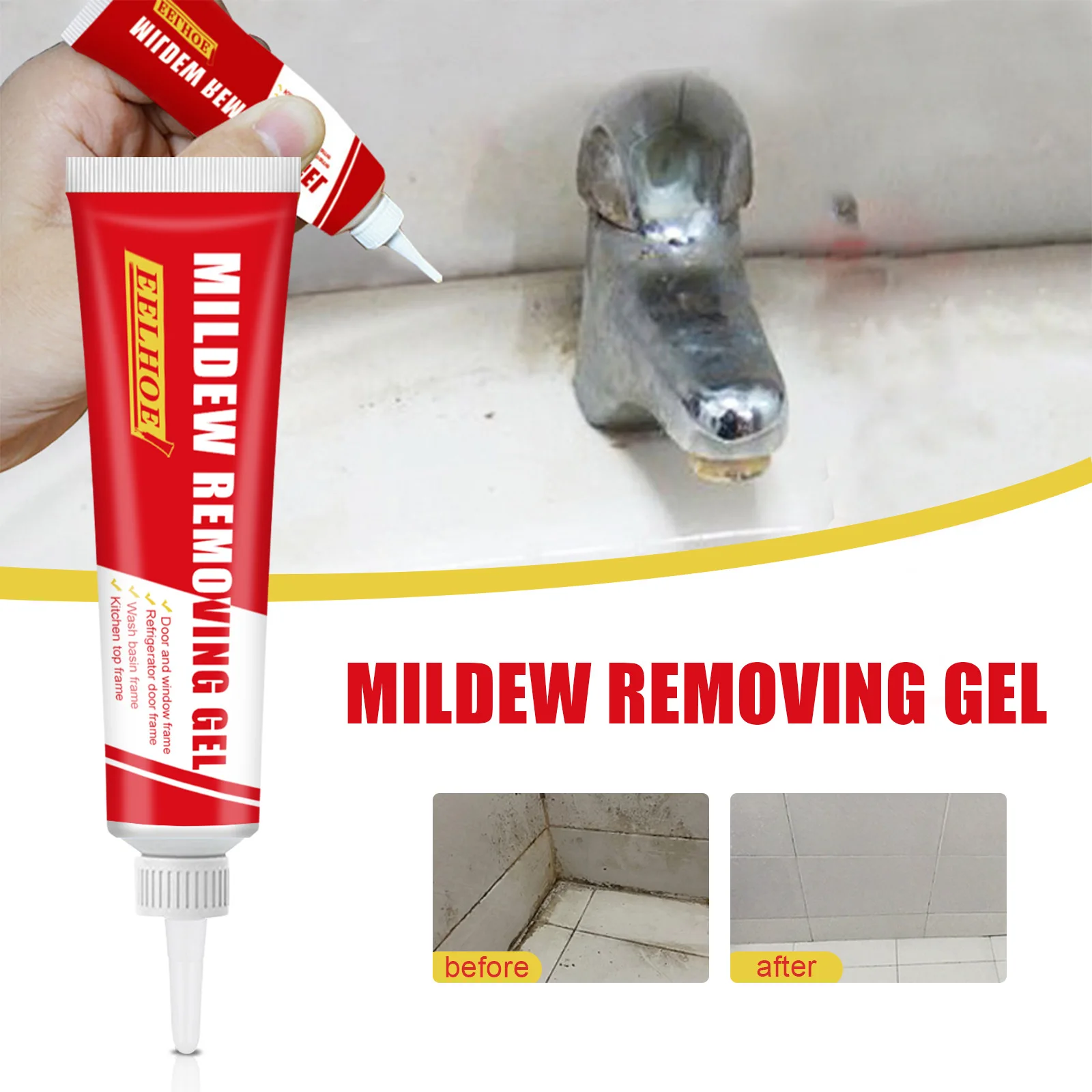 Mildew Cleaning Gel Tile Gap Spot Removal Sink Edge Mildew Cleaner Wall Mold Remover Refrigerator Cleaning Agent Walls Caulk Gel