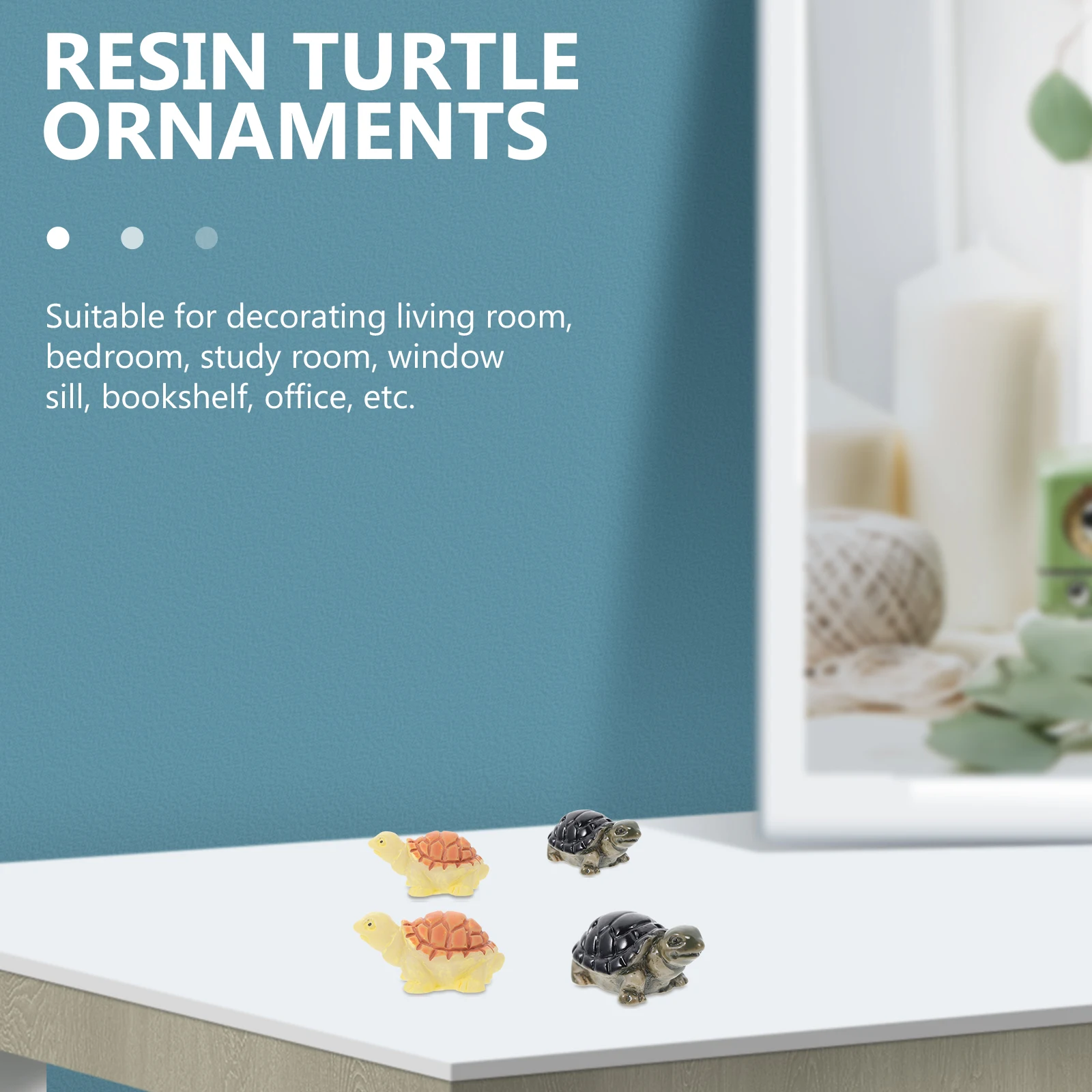 

10pcs Resin Turtle Small Ornament For Micro Landscape Decor Bonsai Gardening Decoration Mini Turtle Vivid Realistic Design