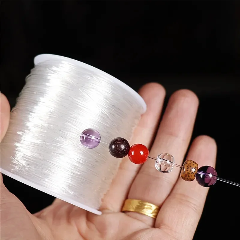 100m Strong Clear Crystal Elastic Stretchy String Thread Wire Line Necklace Bracelet Beading Cord for DIY Jewelry Making 0.5-1mm