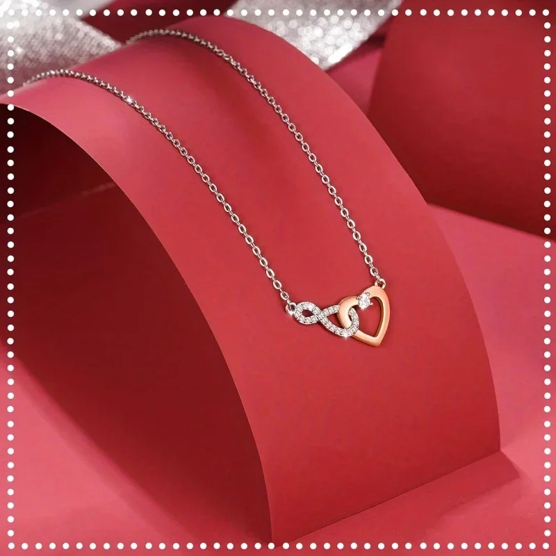 Infinity Heart Pendant Necklace Unbreakable Bond between Mother & Daughter - Perfect Heartfelt Gift for Mothers Day, Birthday