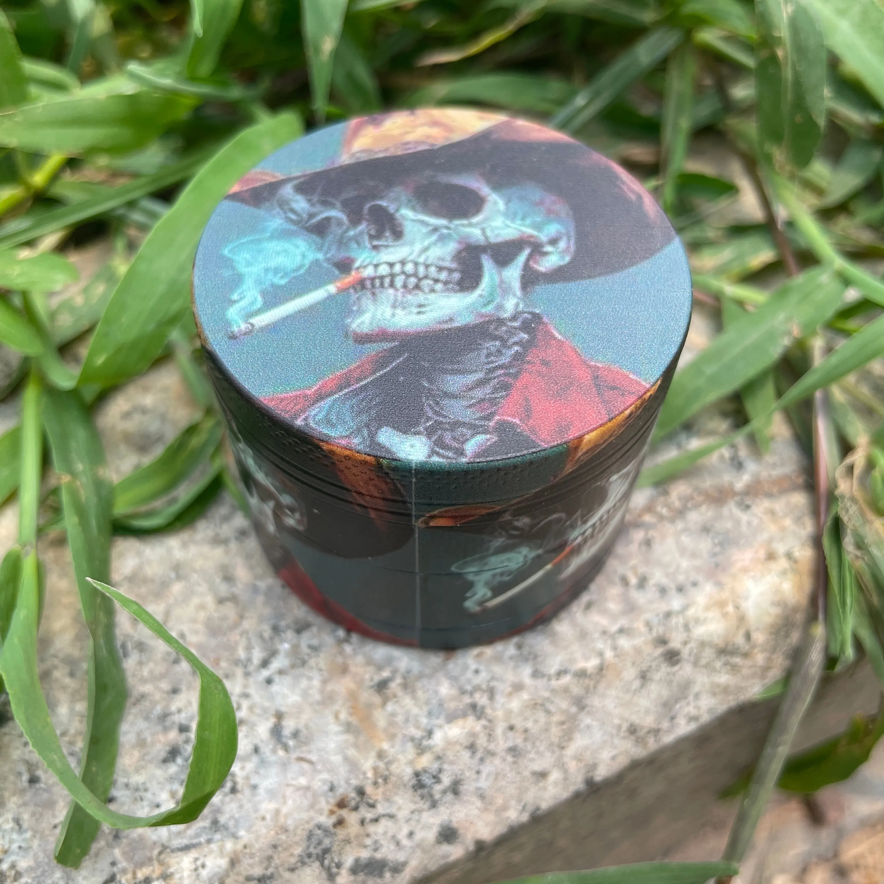 Moedor de Tabaco com Impressão de Caveira de 2 polegadas/50mm, Acessórios para Fumar