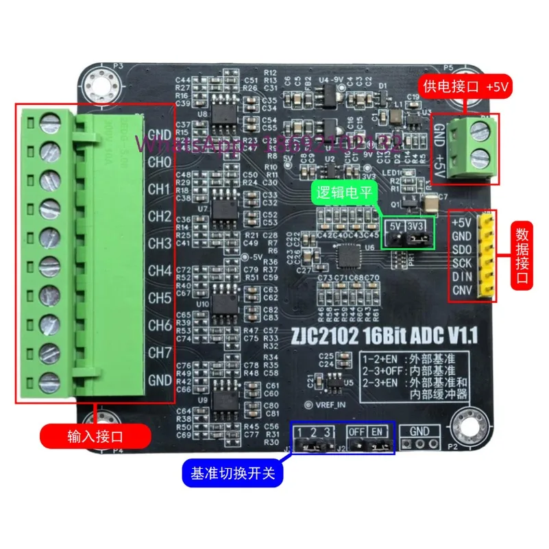 zjc2102-16-analog-to-digital-converter-8-channel-adc-module-16-bit-high-precision-400ksps