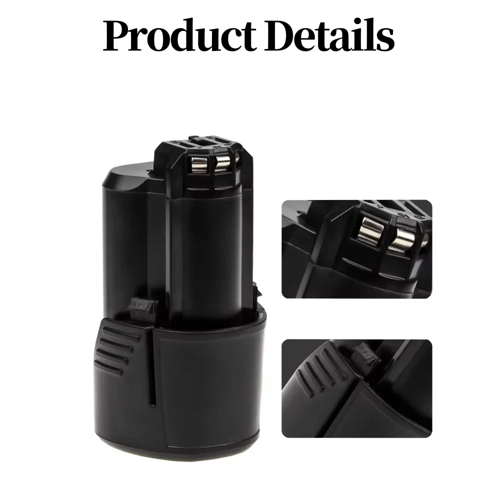 3.0/4.0/5.0Ah Li-ion Rechargeable Battery for Bosch 10.8V Tool Battery Compatible with Bosch BAT411 BAT412A BAT413A Power Tools