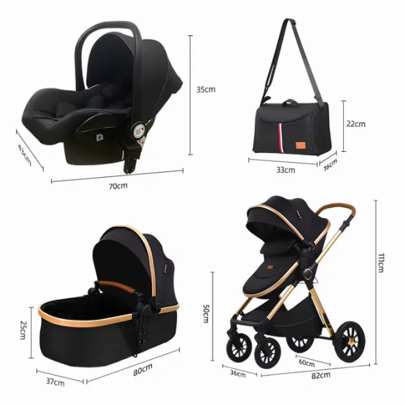 Groothandel Pasgeboren Opvouwbare Vervoer 3in1 Kinderwagen Kinderwagen Baby Trolley Opvouwbare Reizen Kinderwagens Auto Luxe 3 In 1 Kinderwagen Voor Baby