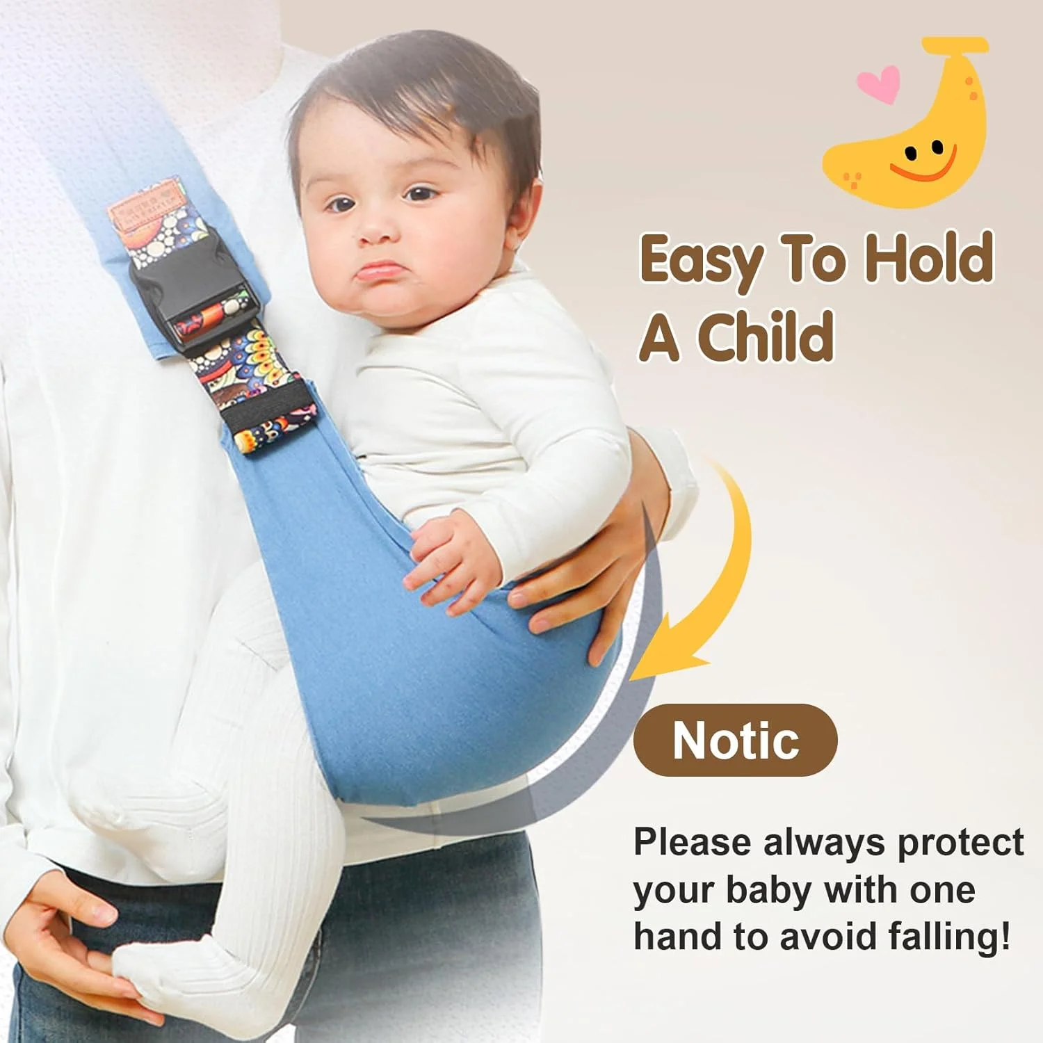 Newborn Baby Carrier Sling Adjustable Crossbody Wrap Infant Holder Baby Bag Hip-seat Ergonomic Support for Hands-Free Carrying view 4