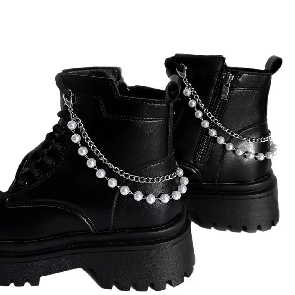 Fashion Rhinestone Pearl Shoe Heel Chain Star Heart Adjustable Shoe Buckle Chain DIY Shoe Heel Pendant Shoe