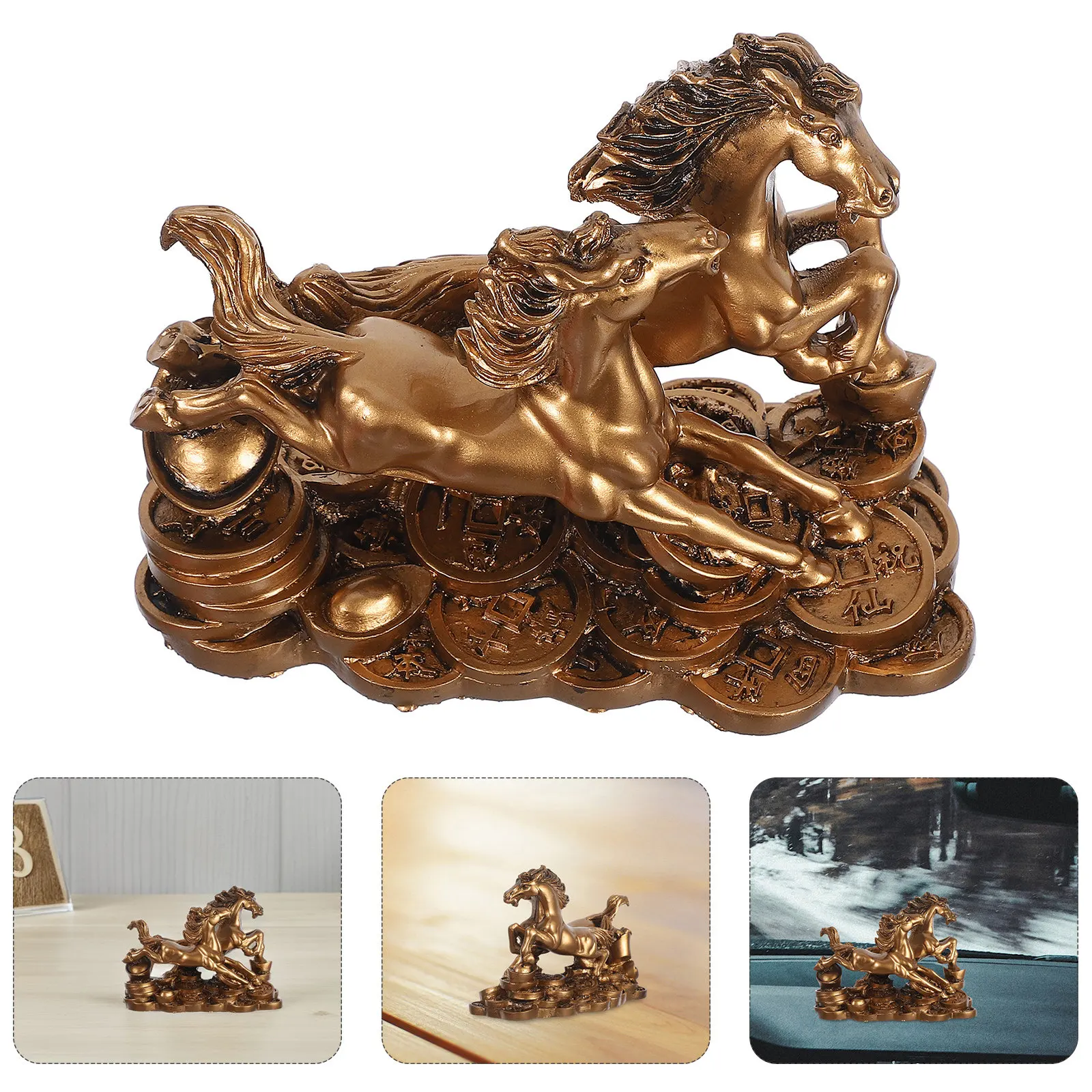 Elegant Resin Horse Sculpture Modern Desktop Ornament Home Office Decor Symbolic of Success Fade Resistant Finish Versatile