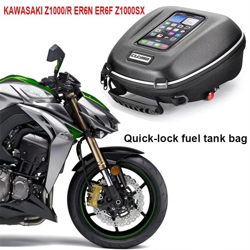 For KAWASAKI Z1000/R Z1000SX/R ER6N ER6F Z1000SX NINJA Motorcycle Quick Lock Bag Navigation Racing Backpack Tank Bag Luggage