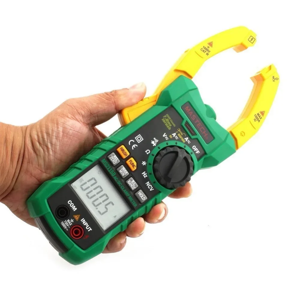 Imagem -04 - Mastech Digital Clamp Meter True Rms Multímetro ac dc Tensão Current Tester Inrush e Ncv Medição 6000 Contagens Ms2115a