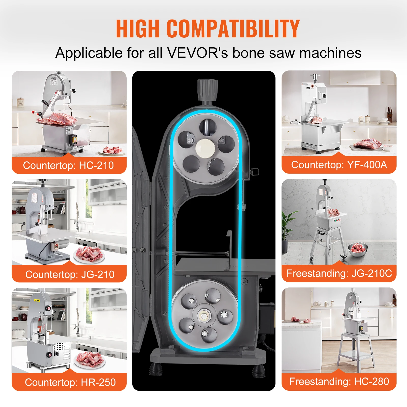 ใบเลื่อยวง vevor 65x0.63x0.02นิ้ว5ชิ้น/แพ็คใบเลื่อยวงเดือนสำหรับเปลี่ยนเหล็กคาร์บอนเครื่องเลื่อยเชิงพาณิชย์