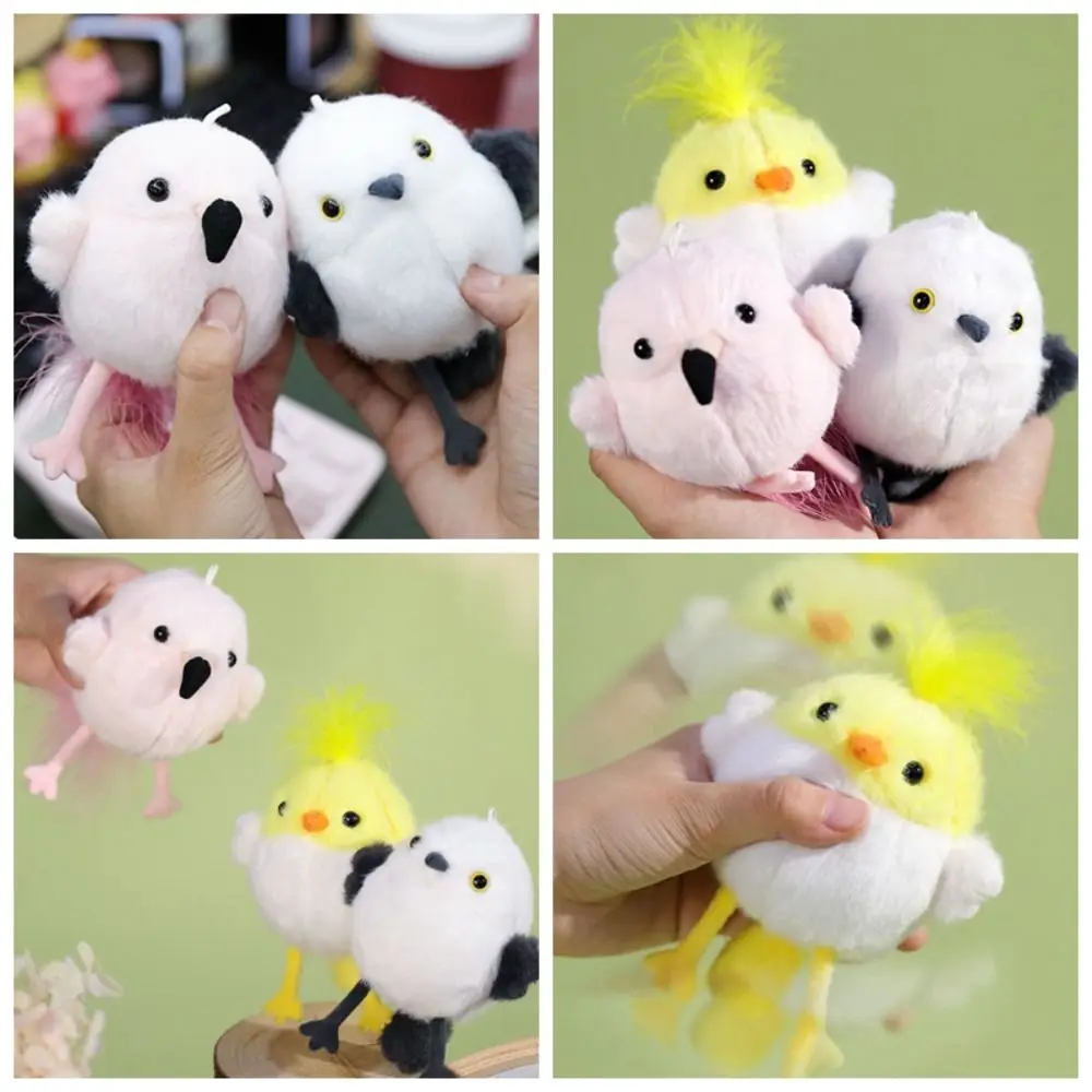 Plush Keychain Plush Bird Doll Shaking Sound Ornaments Shaking Bird Sound Toy Parrot Stuffed Animal Chirp Bird Plush Toy