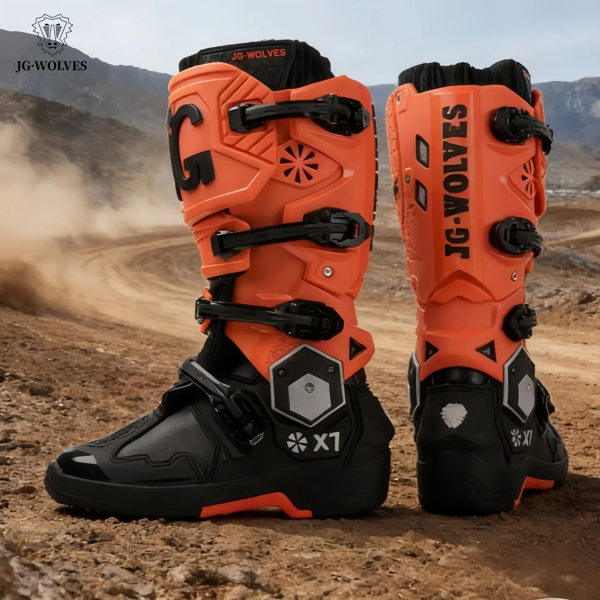 

JG WOLVES Off-Road Motorcycle Riding Shoes Rally Lindway Boots Activity Biaxial Men's Anti-Drop botas motocross motorcycle boots