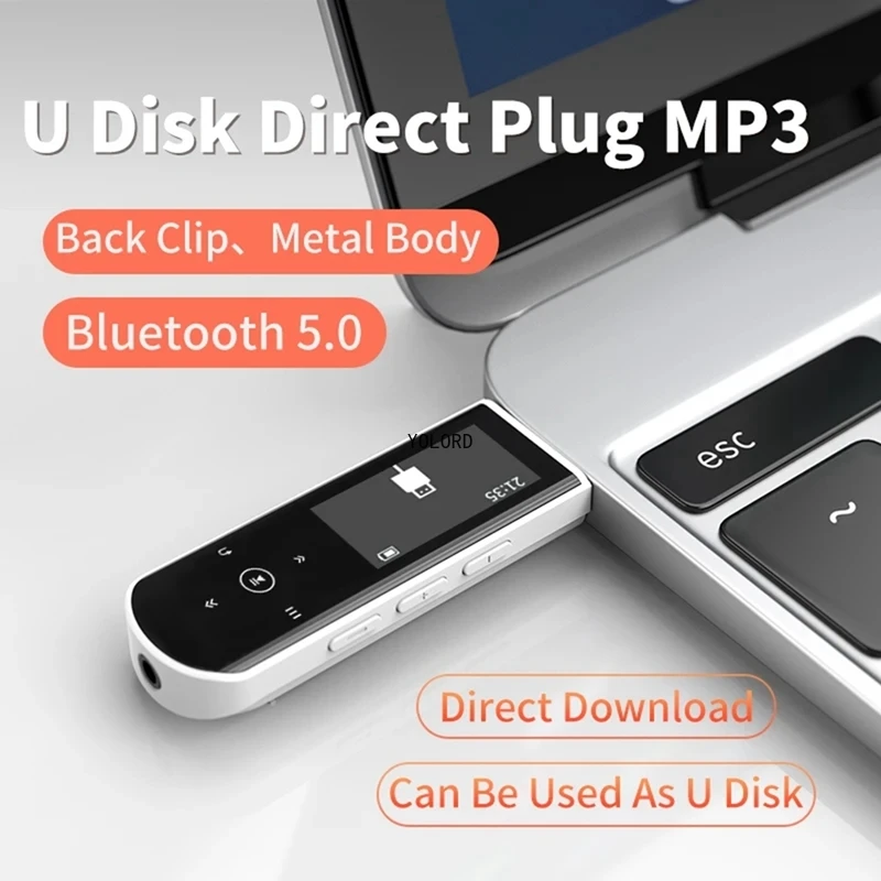 

U Disk USB MP3 Player Bluetooth Music Player Mini Sport Clip Walkman Pedometer Support FM Recorder E-Book