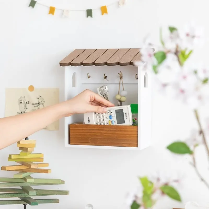 Entryway Wall Organizer, Key Storage Box, Solid Wood Wall-Mounted Rack, Durable Storage for Hallway,  Front Door Area