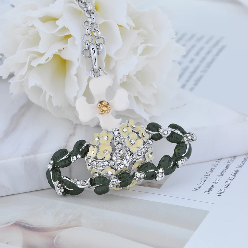 

Ожерелье с подвеской из стерлингового серебра S925, модный дизайн с цветочным узором, элегантные и гламурные аксессуары для женщин, подарок на День святого Валентина