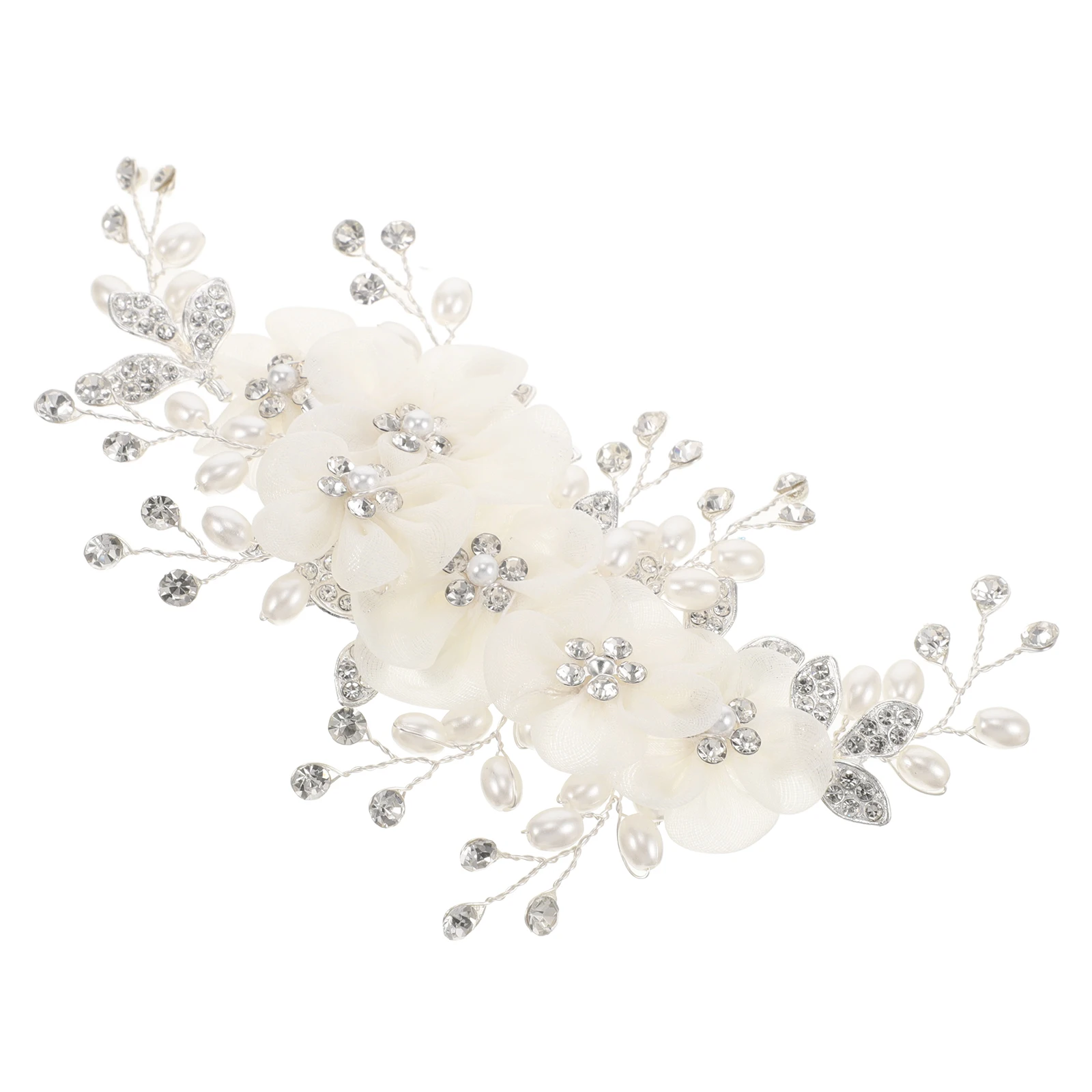 

Pearl Hair Clip Rhinestone Hairpins Bridal Wedding Accessories Women Jewelry Sparkly Banquet Hairpiece Crystal Design Elegant