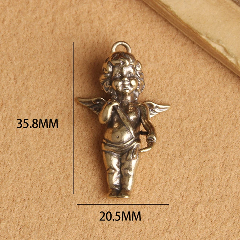 Brass Angel Wings Pendants for Necklaces Solid Copper Key Chains DIY Accessories