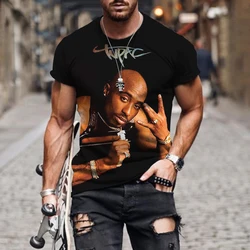 Tupac T-Shirt Rapper 2 Pac Westkust Gangsta Rap Hiphop Oversized T-Shirts Met Ronde Hals En Ademende Streetwear Kleding